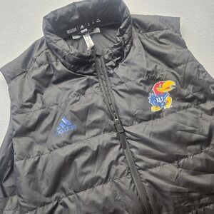 Adidas Kansas Jayhawks Vest Mens 2XL Black Puffer Full Zip KU NCAA Basketball